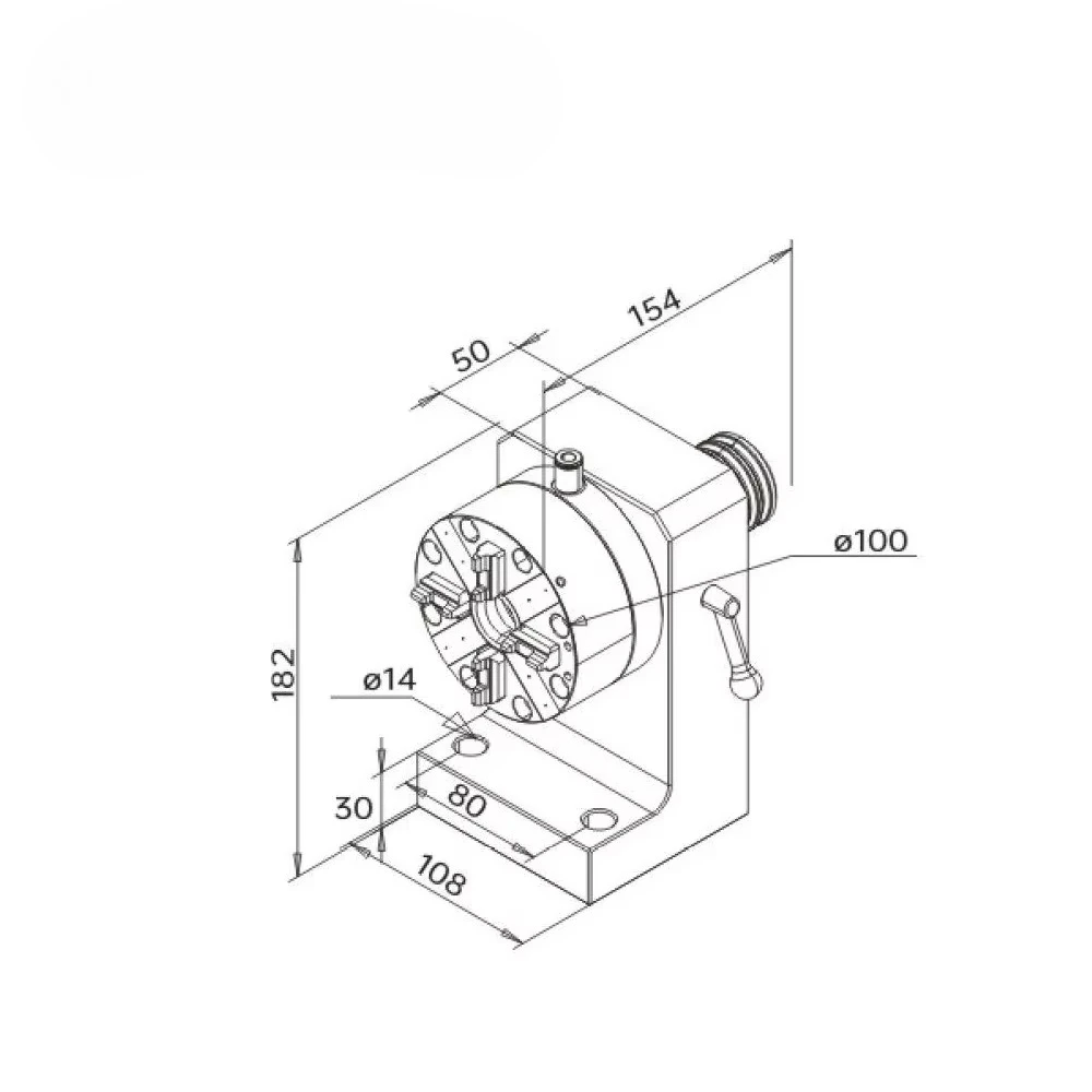 Indexing Base 4 Jaws ChuckHigh Quality Best Price ER Manual Chuck D100 with Vertical