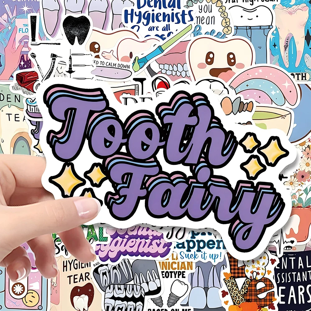 10/30/50pcs Cute Cartoon Dente Dentale Adesivi Divertente Creativo Graffiti Adesivo per I Bambini Giocattolo FAI DA TE Cancelleria Telefono Bagagli Decalcomanie
