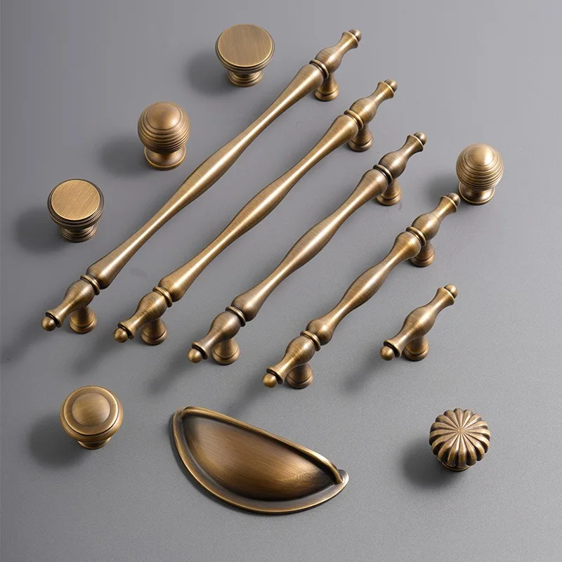 Creative American Style Cabinet Door Handle Bronze Colored French Shoe Cabinet Handles Personalized Clothing Cupboard Door Pulls
