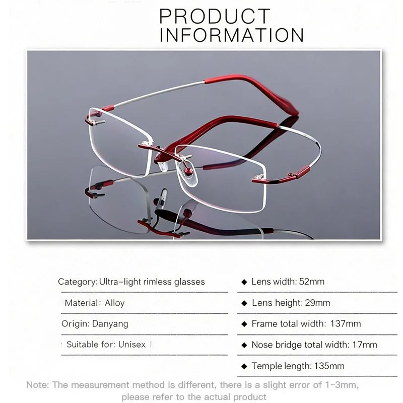 Grenzenlose photochrome Lesebrille für Männer und Frauen, Memory-Titanlegierung, Presbyopie-Brille, Outdoor, drehen Sie grau unter Sonnenlicht – Detail 6
