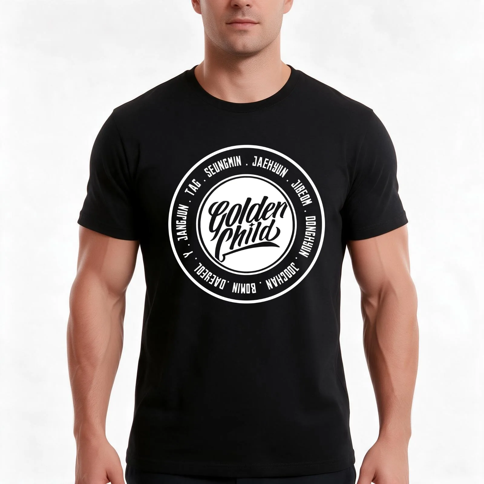 GOLDEN CHILD MEMBER T-Shirt, Summer Casual Cotton Tee, Oversized Streetwear Tops, Vintage Graphic Print, Loose Fit Short Sleeve