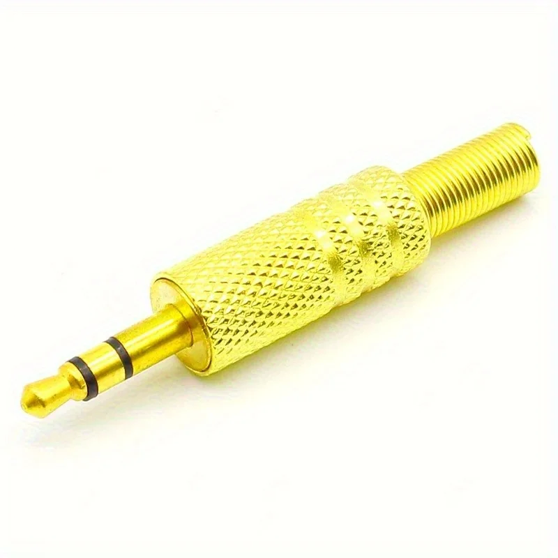 10pcs/lot gold plated 3.5mm plug RCA Audio Connector RCA audio plug 3.5 jack Stereo Headset Dual Track Headphone