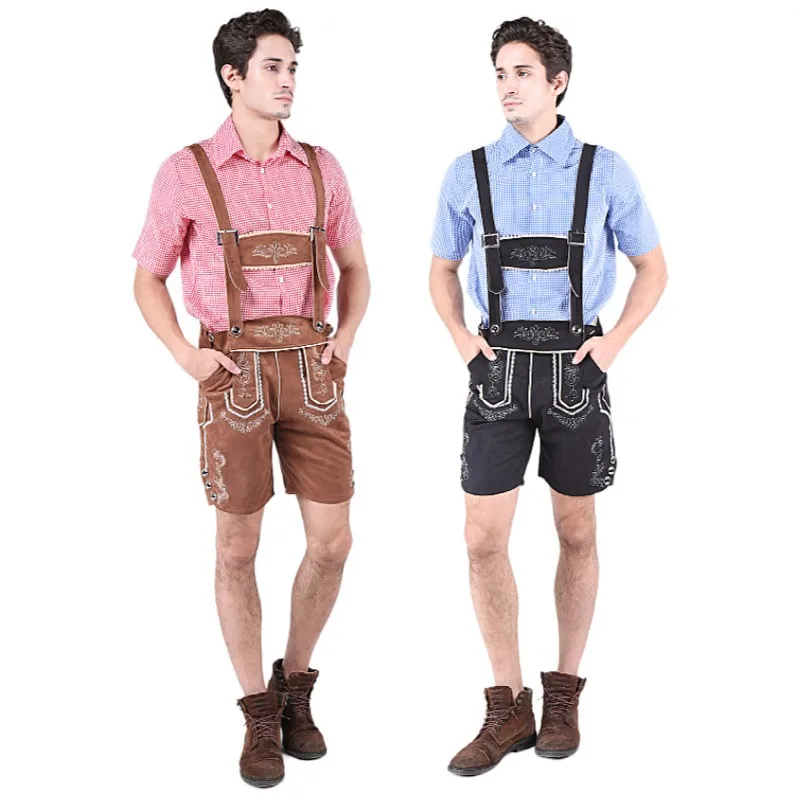 

Хэллоуин мужской немецкий Октоберфест баварский фестиваль пива костюм Мюнхен национальный костюм мужские брюки с подтяжками в клетку