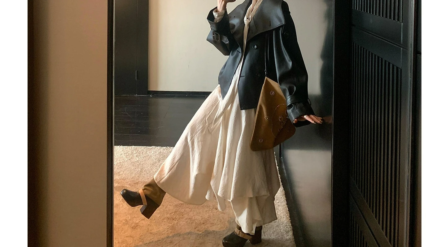 2026 Spring New Casual Fashion Versatile Drape Irregular Stacked Skirt