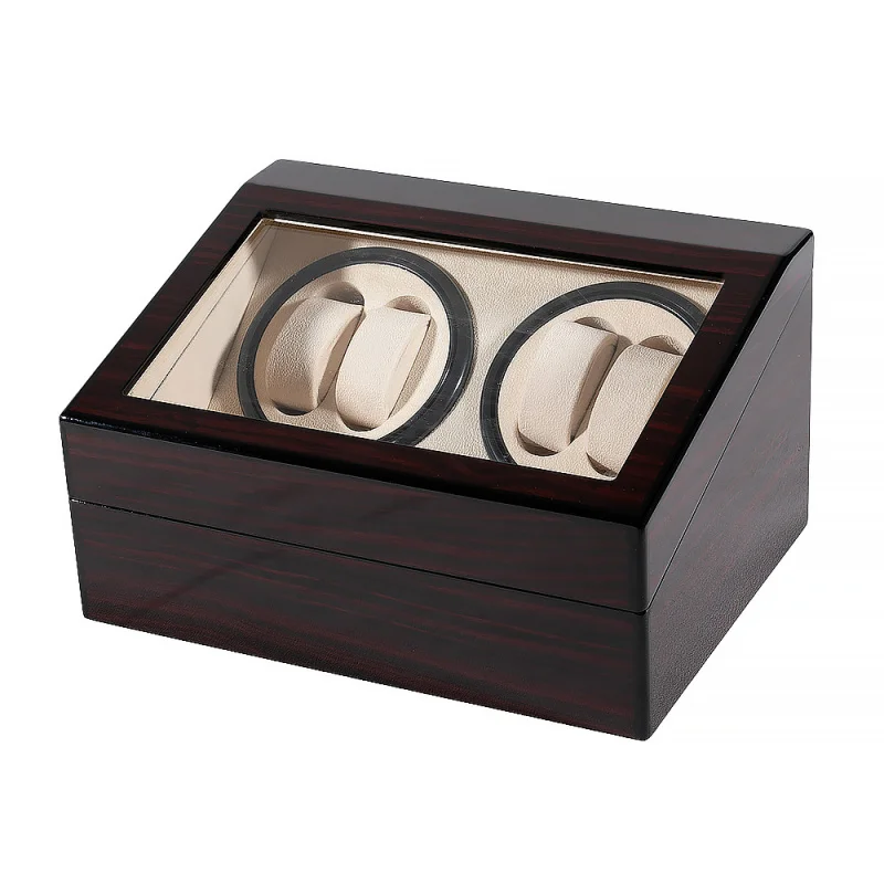 In Stock Double Table Bit Automatic Watch Winder Piano Paint4+6Bit Blackwood Watch Storage Box Automatic Winding