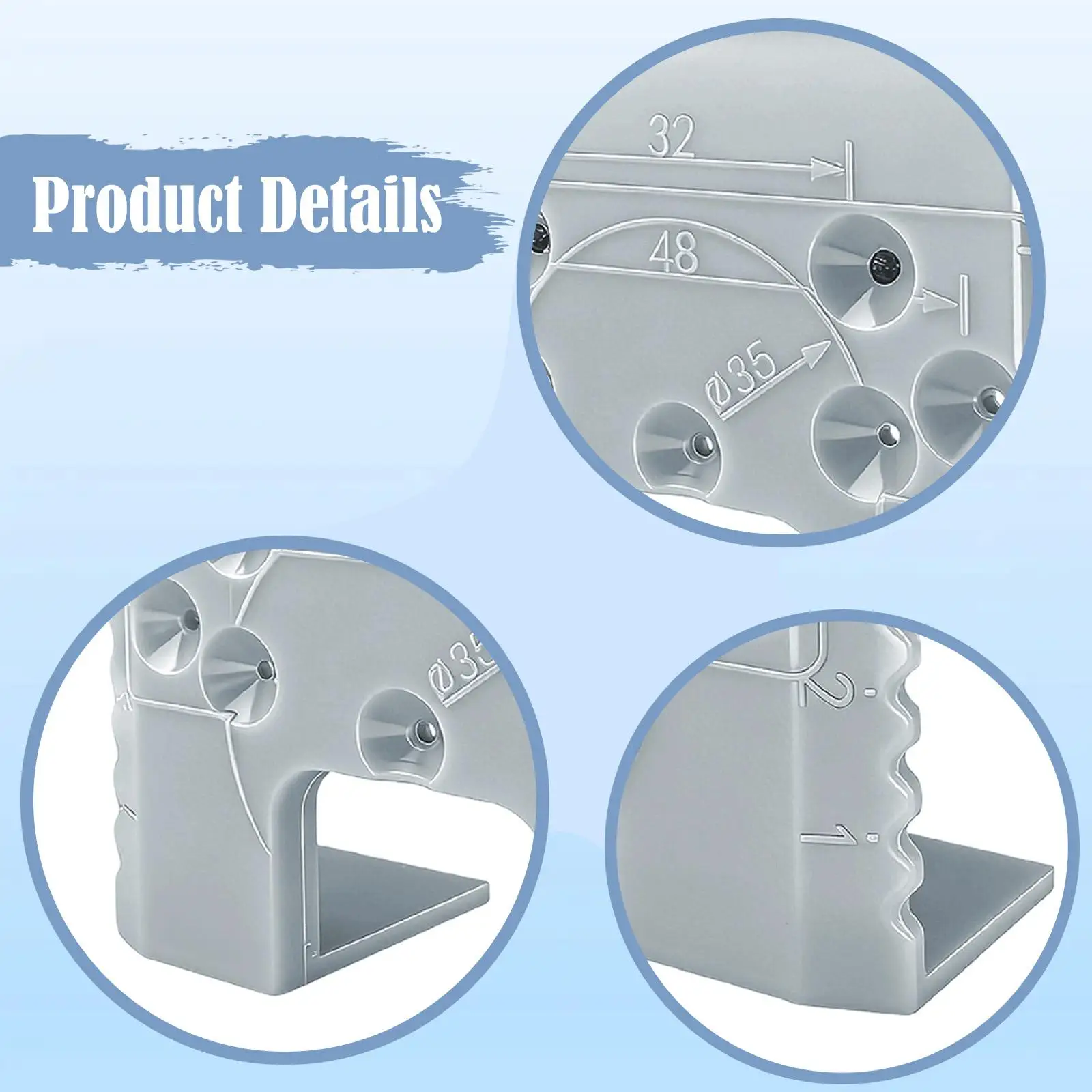 Hinge Boring Jig 2mm Gap Alignment Assist Compact Retainer Sturdy Easy to Use Mounting Jig Hinge Positioning Ruler Guide Locator