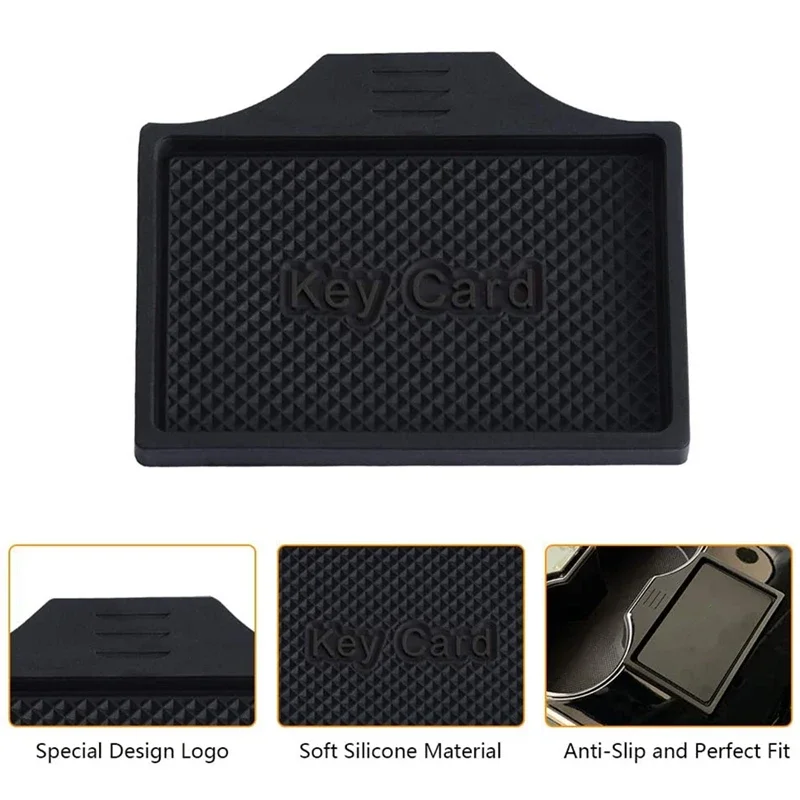 Key Card Slot Pad for Tesla Model 3 Y S X Center Console Anti-Slip Key Card Holder Soft Silicone Mat Protector Cover Accessories