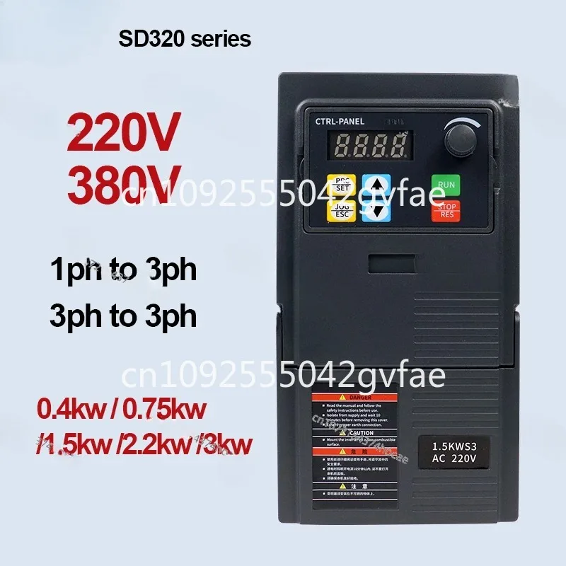 Hars 0.75/1.5/2.2/3KW VFD 220V 380V Variable Frequency Drive Converter 1phase 3phases Inverter Vector Motor Speed Controller