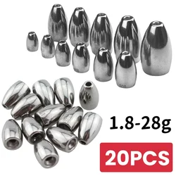 Pesas de tungsteno para pesca, pesas de bala de 1,8g-28g, tambor de cintura, plomos de tungsteno para lubina, accesorios de equipo de pesca