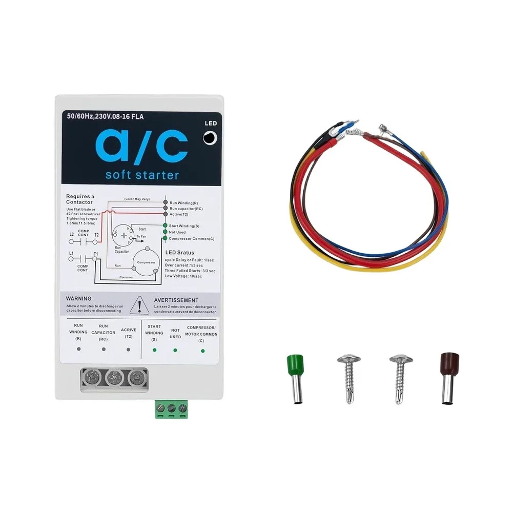 1pc Air Conditioner Soft-Start Module With Motor Reverse Protection For 8–16A Conditioning Systems RV Soft-Start Module
