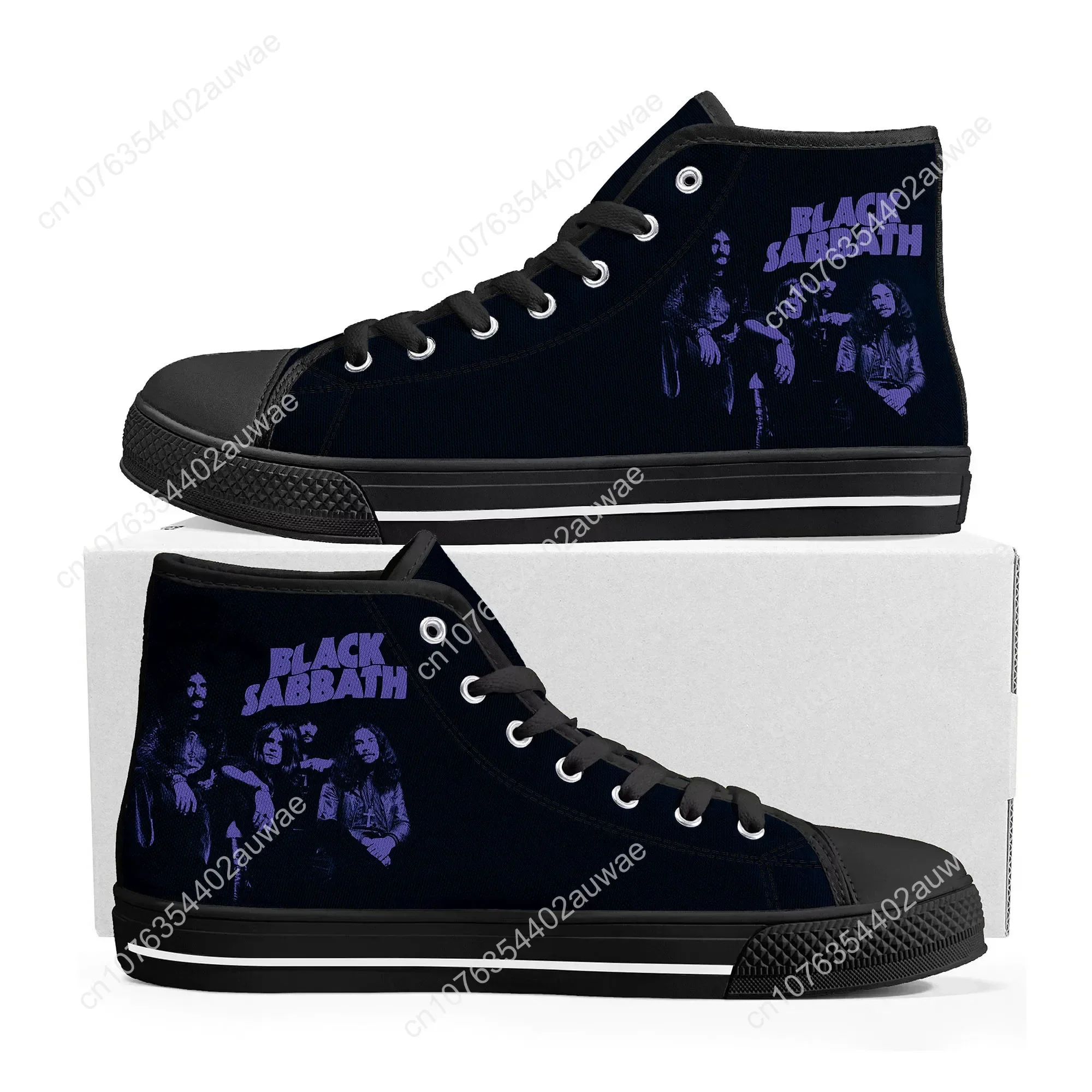 Baskets en toile Black RapMetal Band Sabbath pour hommes et femmes, chaussures de couple décontractées, chaussures personnalisées, chaussures de rencontre pour adolescents, haute qualité