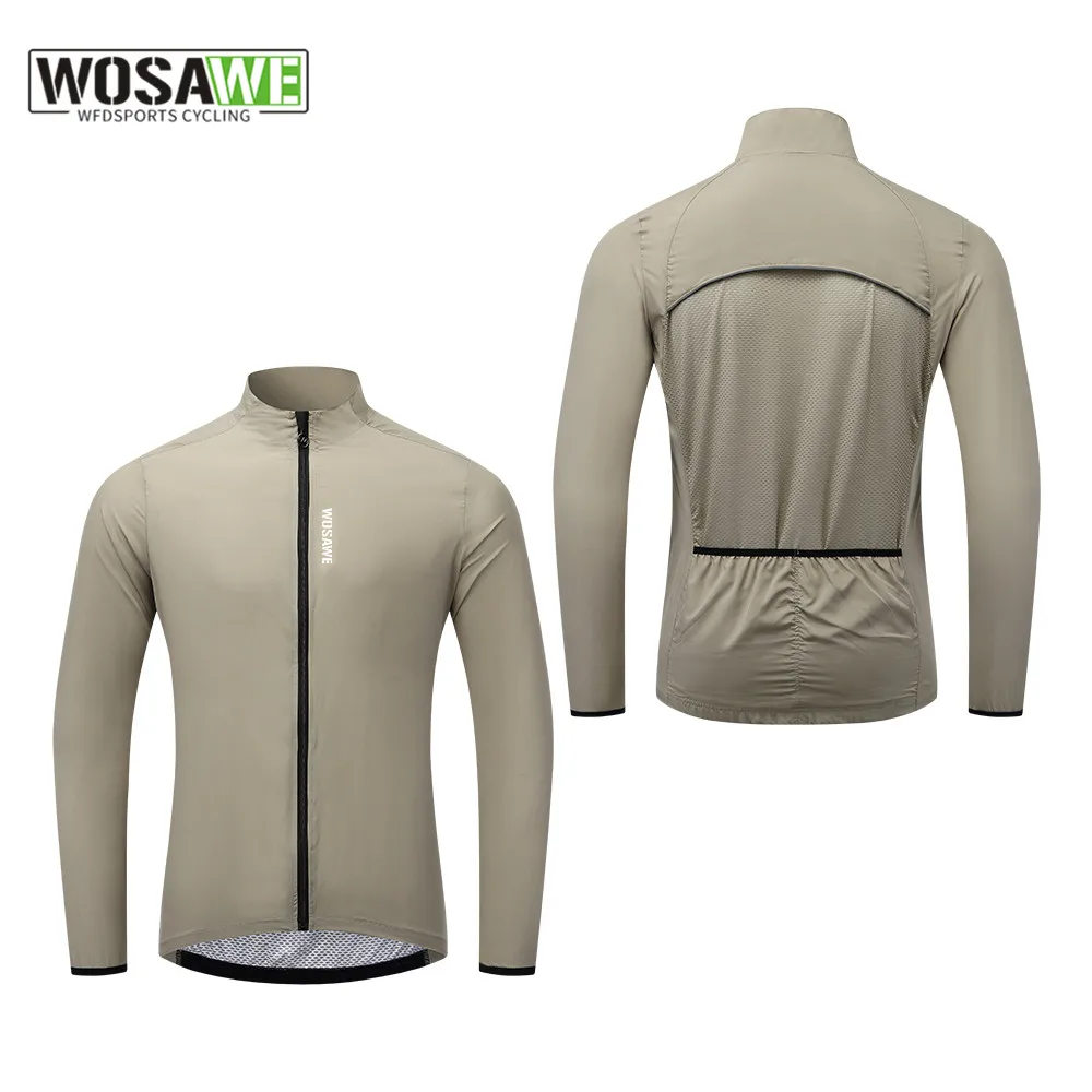 

WOSAWE Men's Cycling Windbreaker Jacket Gravel Man Bicycle Windshield Jacket Windproof Lightweight Long Sleeve MTB Shirt