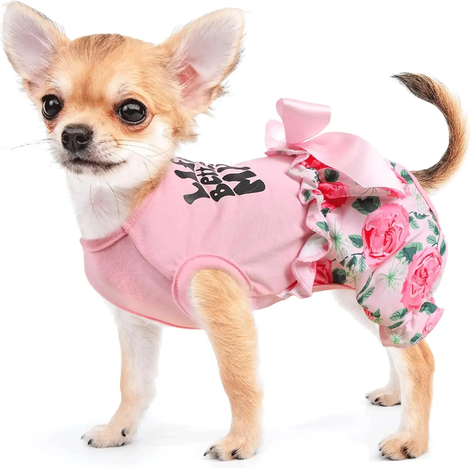 Floral Puppy Clothes Summer Small Dog Jumpsuit Soft Thin Overalls for Yorkie Rose Flower Girl Dog Pant 2024 New Cat Costume