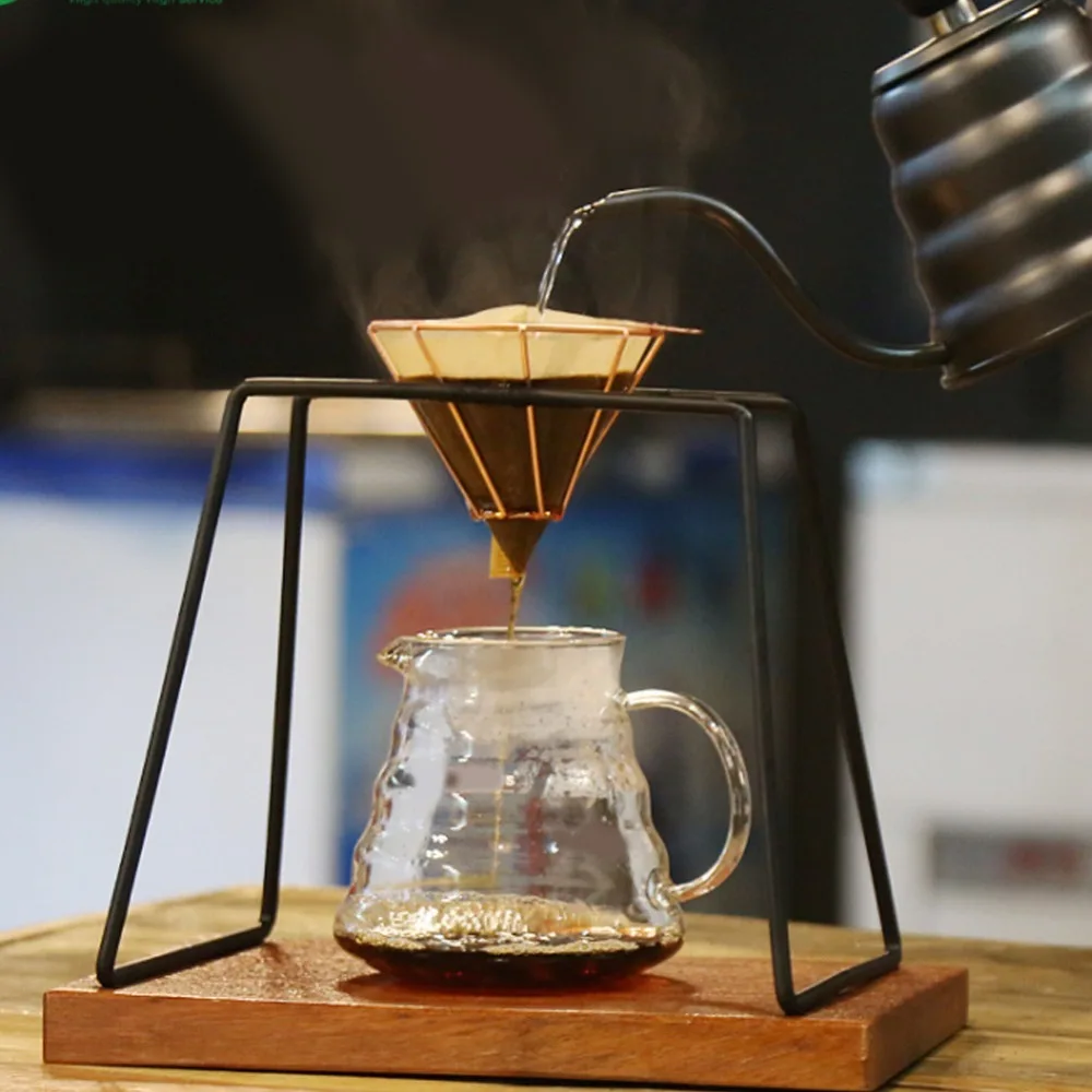 Stainless Steel Coffee Filter Rack 98x67mm Size Rose Gold Color Filter Cup Holder Stabilizer Design Coffee Filter Holder