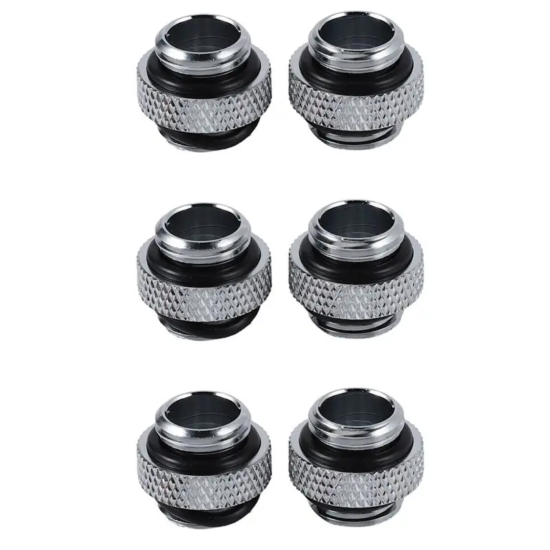 

Exquisite-6Pcs G1/4 Mini External Thread Male To Male Water Cooling Rotary Fitting Adapter Water Cooling Connector Silver