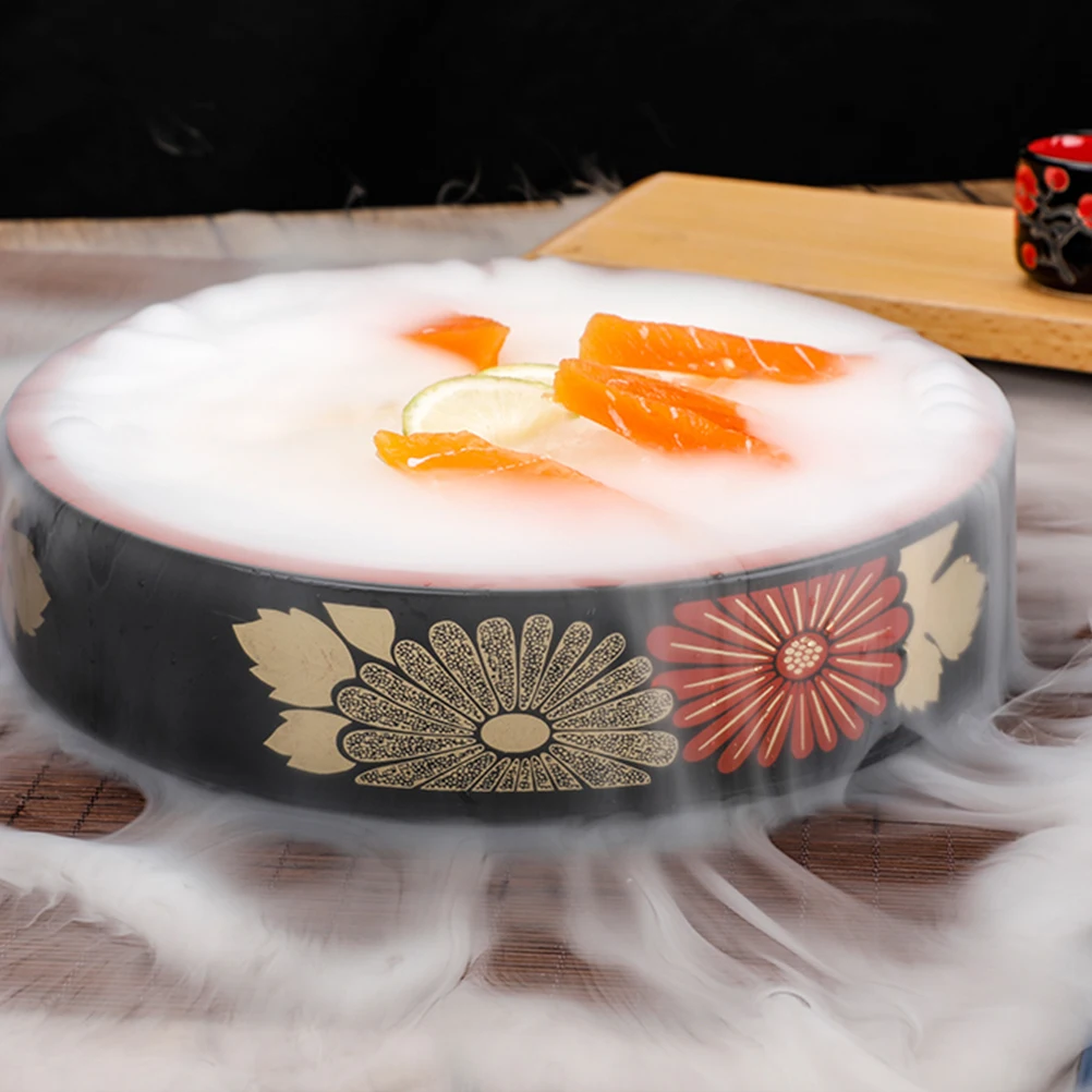 

1pc Sushi Plate Round Tray ABS Material Food Platter Seafood Sushi Storage Plate Sashimi Dish Kitchen Storage Easy Wash Dry