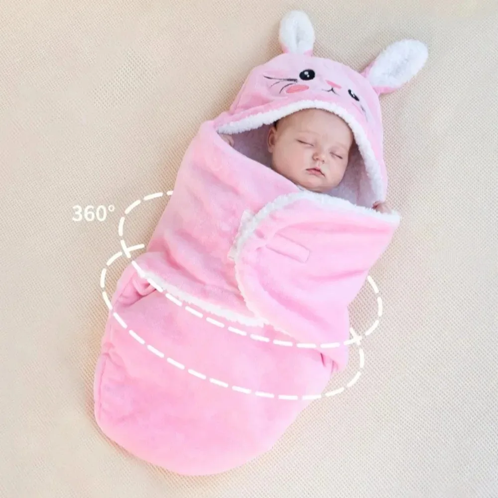 Baby Kids Swaddle Blanket Newborn Wrap Carry Cartoon Autumn Winter Delivery Room Cotton Warm Nursery Bedding Quilt Sleeping Bags