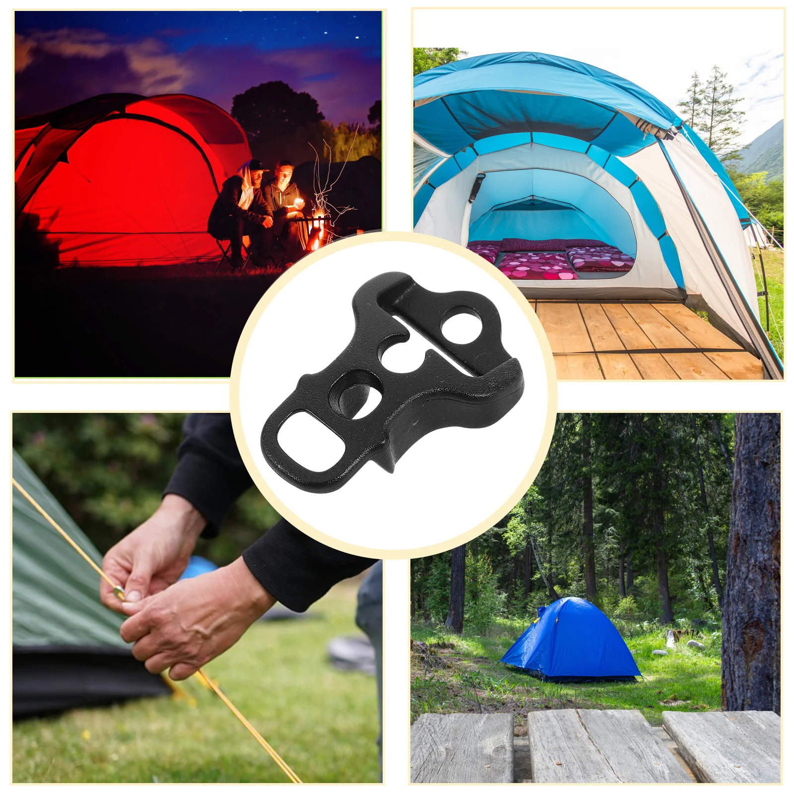 

10 Pcs Wind Rope Buckle Boat Outdoor Tent Accessories Luggage Tensioner Camping Hook