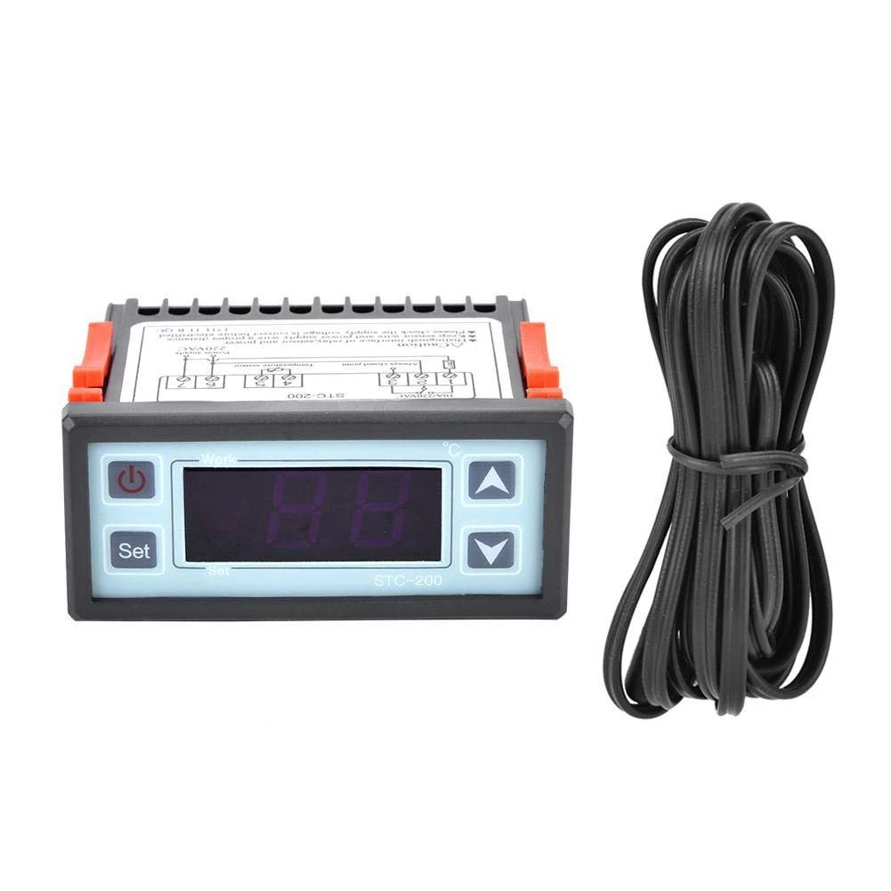 STC-200 Digital Thermostat Temperature Controller Microcomputer Refrigeration Heating Controller AC220V