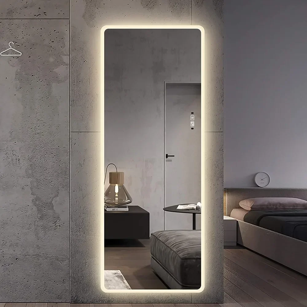 Comprimento total iluminado Vanity Body Mirror, LED Mirror, Wall Mounted Mirrors, Intelligent Human Body Induction Mirrors, tamanho grande