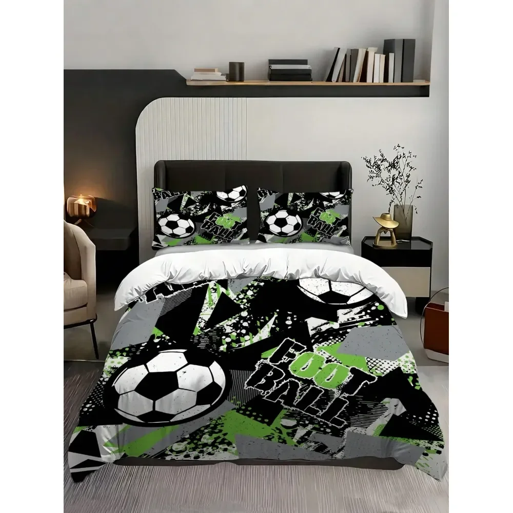

Football Theme Bedding Set, Football Sports Themed Duvet Cover Set, Suitable For Boys, Girls, Teens, Bedroom Decor 1 Duvet Cove