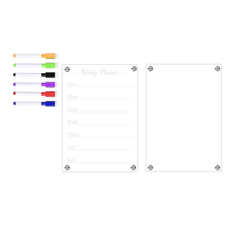 Compact Clear Blank Memo Board Noteboard Meal Planner Menu Board Easy To Erase For French Fridge Door