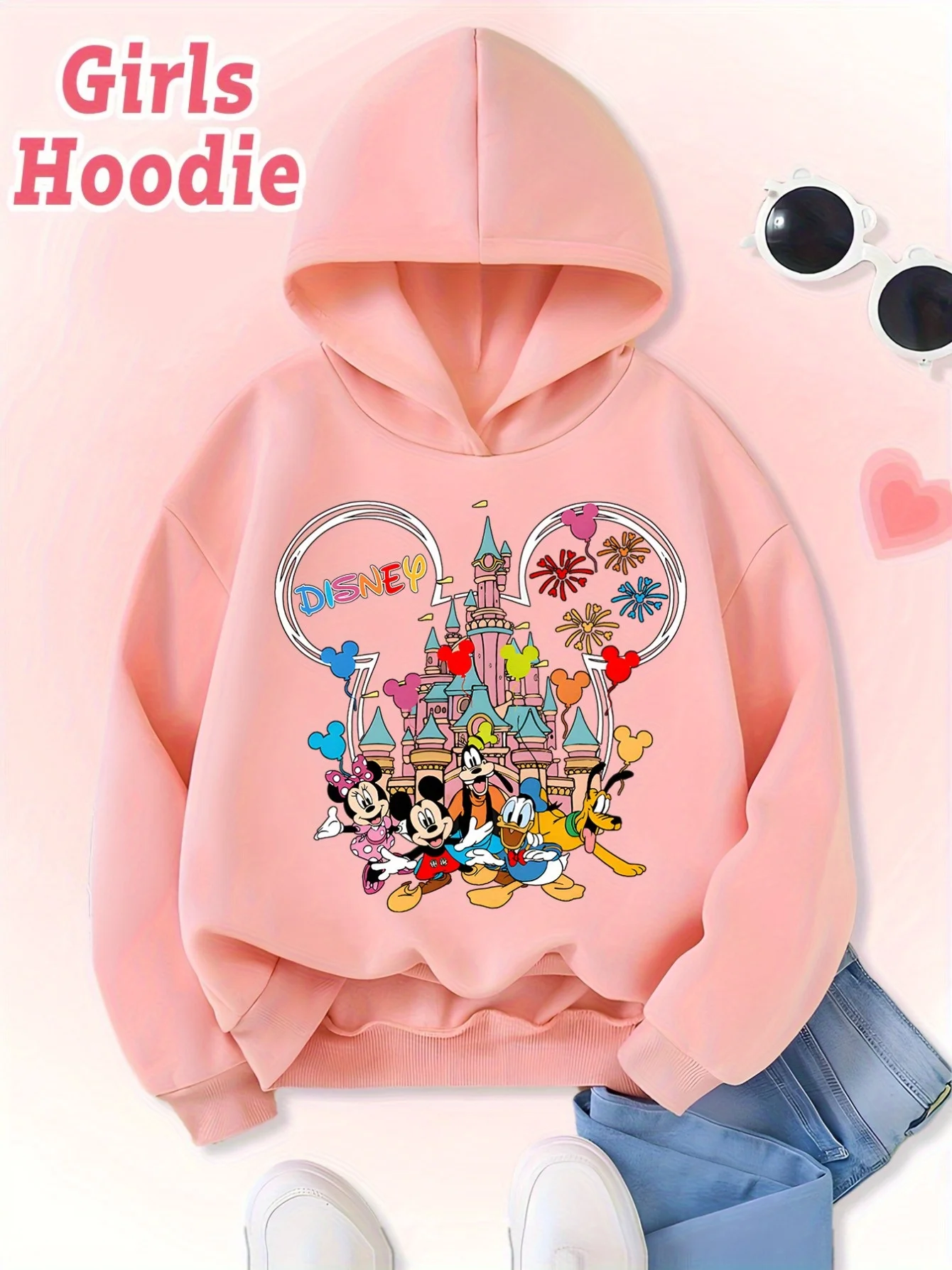 [معتمد] سترة كاجوال للفتيات من سلسلة أميرات ديزني، سترة خريف وشتاء بأكمام طويلة مع أميرة ديزني وفيونكة pr