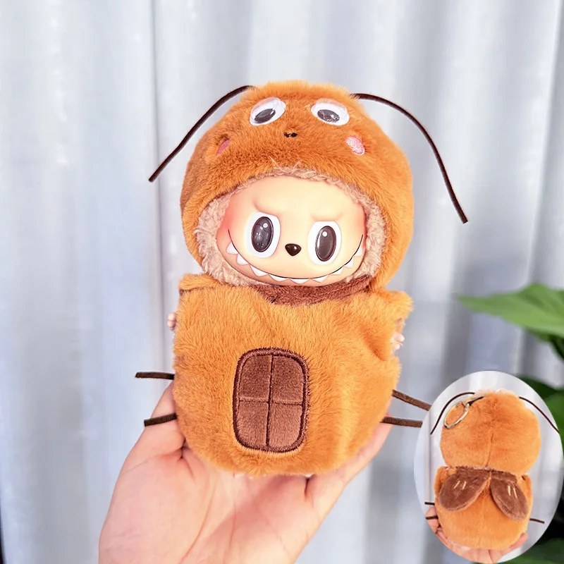 

Labubu 1-3 Gen Keychain Outfits | Fried Shrimp & Beetle Onesie | Cute Pendant Doll Clothes for Plush Keychain Labubu Accessories