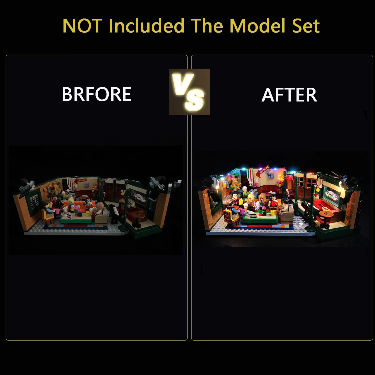 LYBMTWF LED Light For 21319 Central Perk Lamp Building Blocks Bricks (Not Include Block Model)