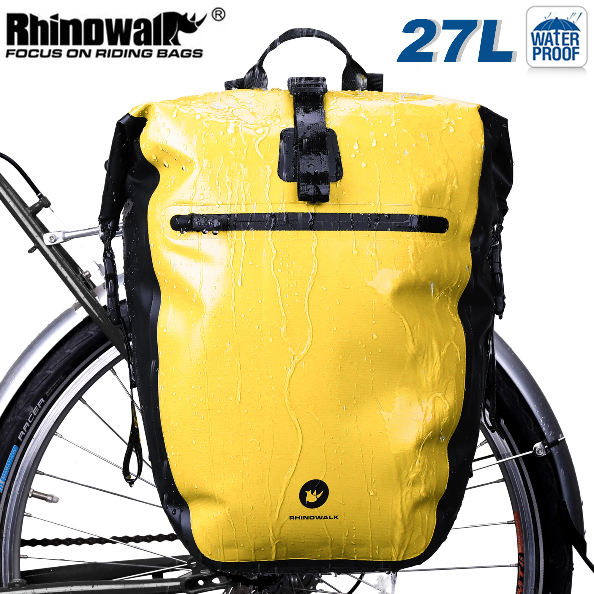 

Rhinowalk Bicycle Pannier Bag Waterproof 27L Big Capacity Rear Rack Bag Cycling Bags Saddlebag Bikepacking Bicycle Accessories