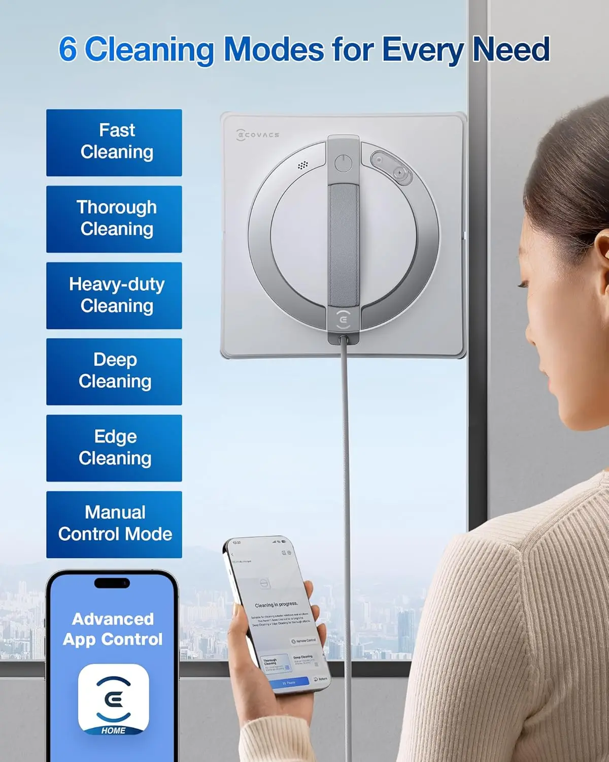 High-Tech Customize Residential Window Robot Vacuum Cleaner Wiper High-Rise Window Cleaning Strong Adsorption Automatic Spraying
