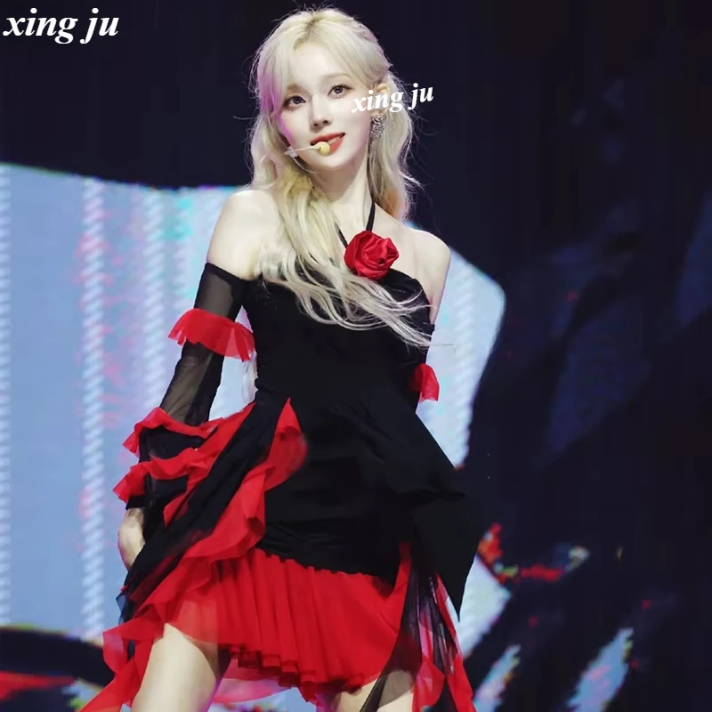 New Kpop Korean Fashion Women Group Outfits Singer Concert Dance Costumes Stage Performance Clothing Female Festival Rave Wear