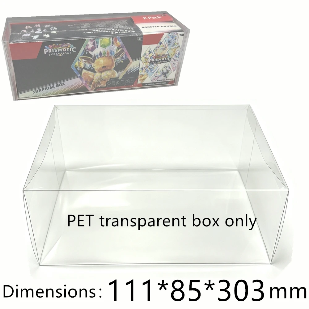PET Transparent Card Storage Box Dustproof Clear Protector Display Case for Prismatic+Evolutions SV8.5sams bundle/PTCG