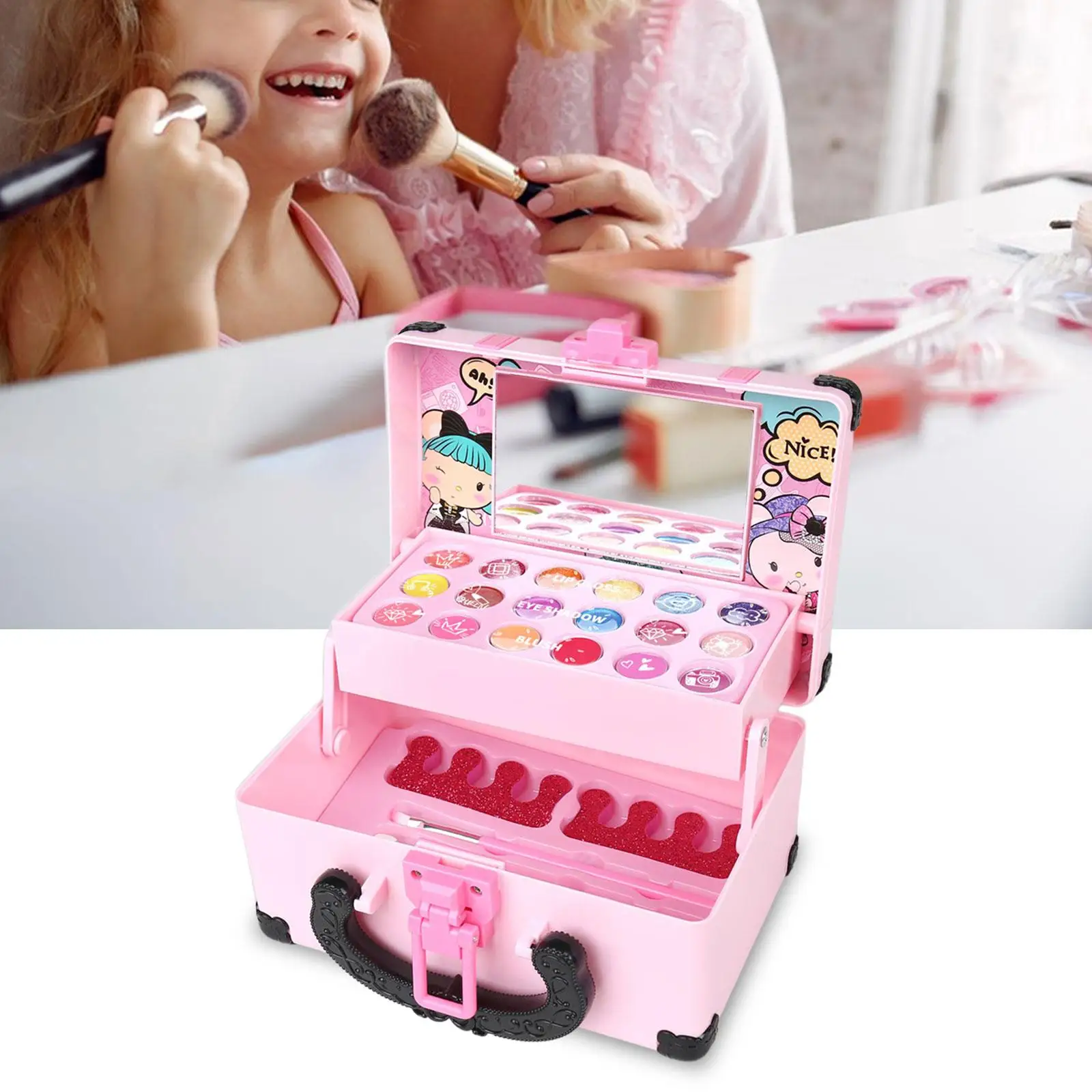 Pretend Makeup Set Children Makeup Playing Box for Children Birthday Gifts