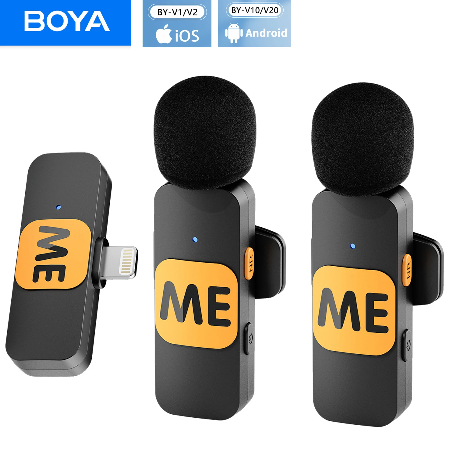 

BOYA BY-V Professional Wireless Lavalier Microphone for iPhone iPad Android Live Broadcast Gaming Recording Interview Vlog