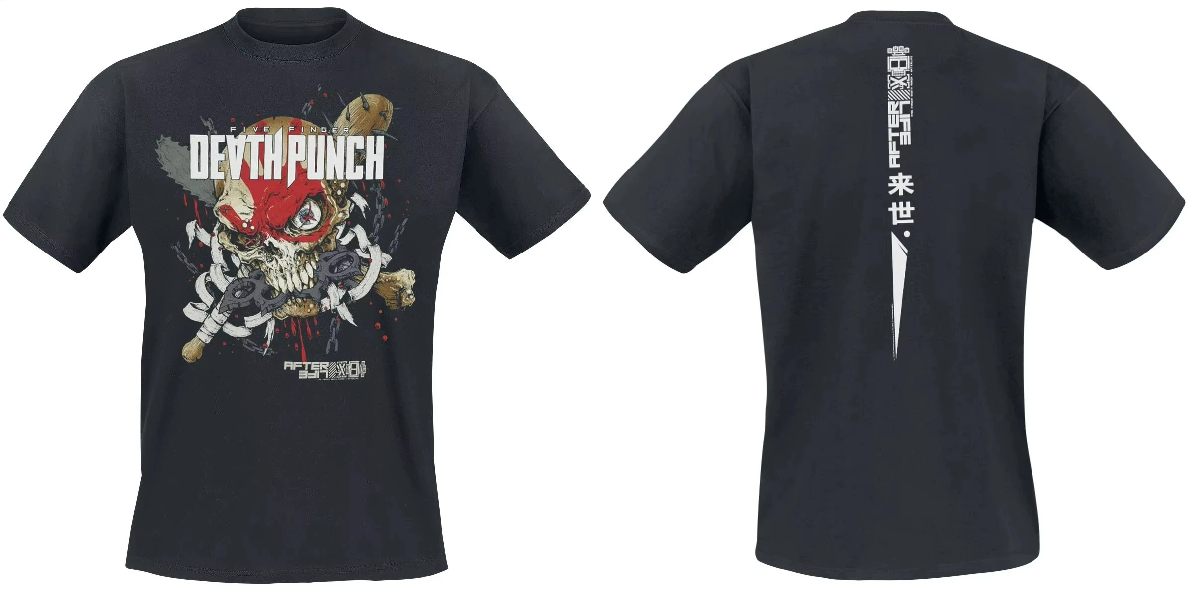 2026 New Cool Five Finger Death Punch Bloody Skull Print T-Shirt  Cotton Unisex Metal Fans Casual Tee view 2