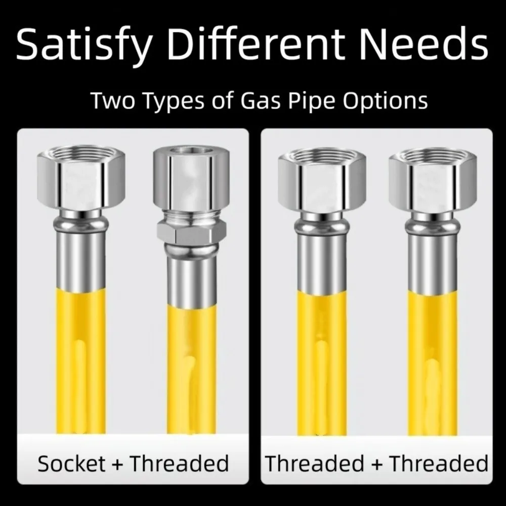 

Explosion Proof Natural Gas Pipe Armored Flexible Steel Stove Gas Line Detachable Rodent Proof Gas Dryer Hose Kit Household