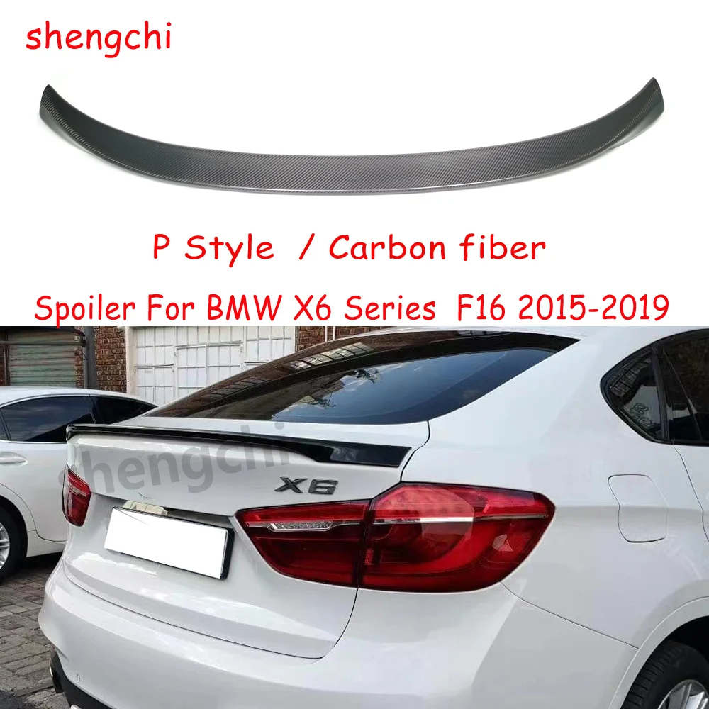 X6 Series F16 Performance Style Carbon Fiber Rear Trunk Spoiler for BMW X6M F86 sDrive35i xDrive35i xDrive50i Spoiler 2015-2019