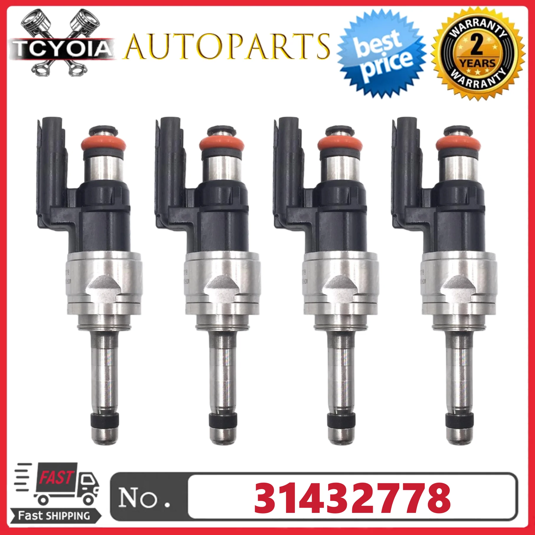 

4 шт./компл. топливных форсунок 31432778 для Volvo XC90 XC60 V90 V60 S90 2017-2019 2.0L