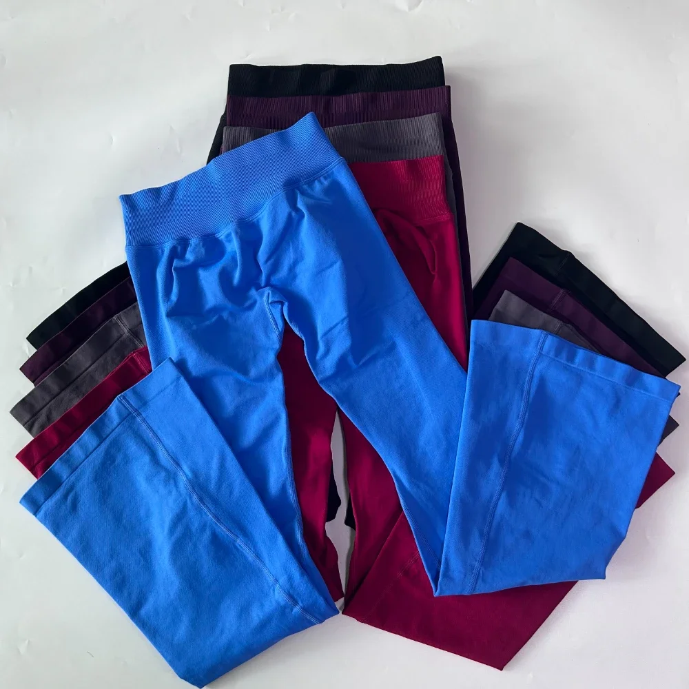 Flared Leggings Women Seamless Yoga Pants High Waist Yoga Pants GYM Leggings Squat Proof Sports Workout Scrunch Booty Tights
