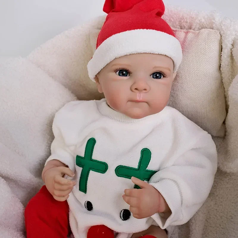 19inch Full Body Bettie in Christmas Outfit Lifelike Real Newborn Baby Doll Hand-Detailed Paint Hair