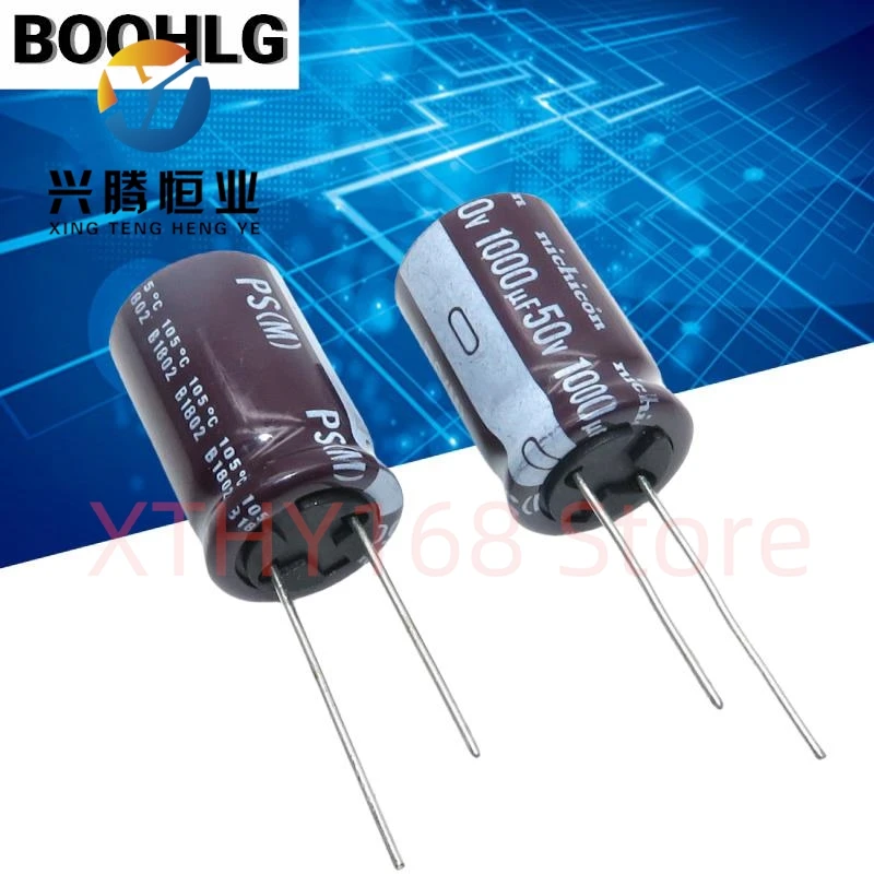 10PCS origina 1000UF 50V Japanese Nichicon electrolytic capacitor 50V 1000UF 16X25 PS high frequency and low resistance