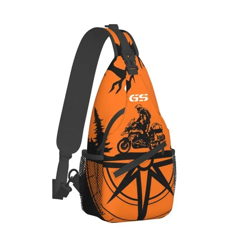 Cool Mountain Adventure GS Motorbike Compass Explore Sling Crossbody Backpack Men Motorrad Biker Shoulder Chest Bags for Hiking