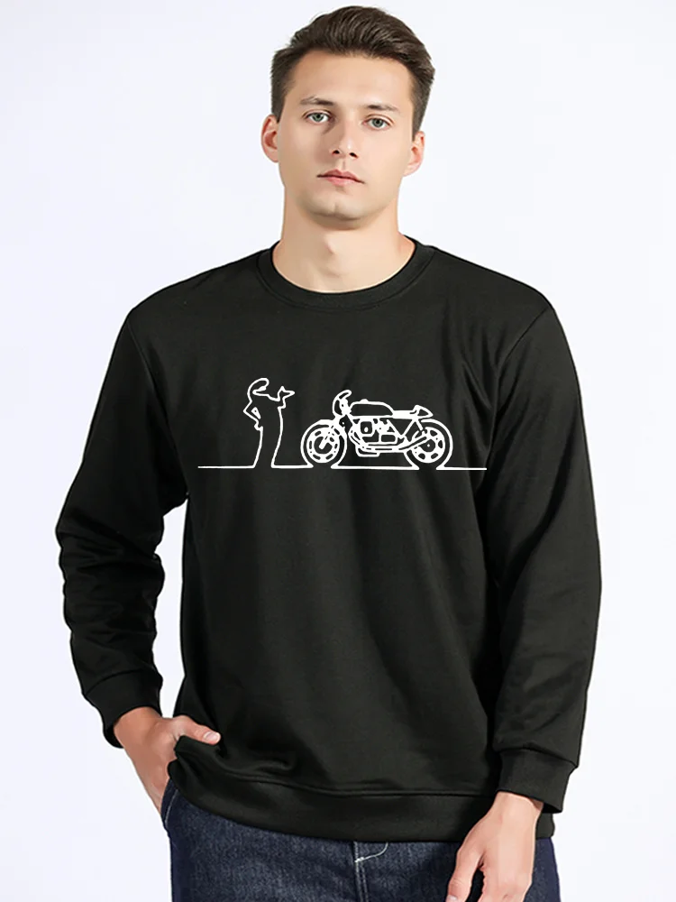 Moto Guzzi La Linea Guzzisti Nomads Hoodie Lineman TV Series Clothing Men Cotton Sweatshirt O-neck Hip Hop Unisex Sweater