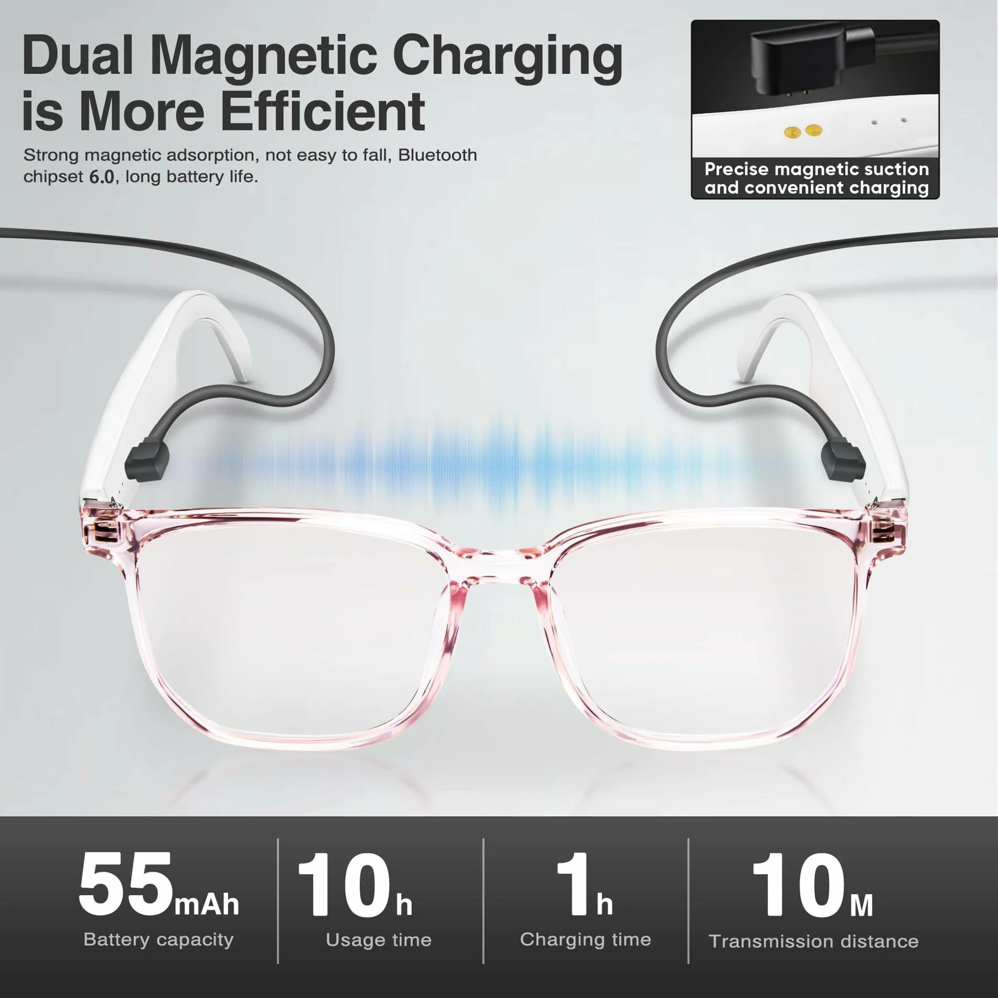 Smart Bluetooth Glasses Portable Calls Audio Wireless Sunglasses Durable Anti-Blue Stereo Smartglasses For Mens Womens Hiking
