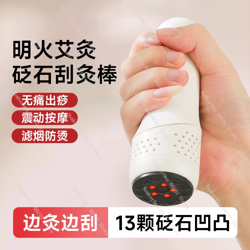 Handheld Moxibustion Stick, tragbares Kratzmassagegerät mit Wärme, multifunktionales Bian Stone Schmerzlinderungswerkzeug für den Heimgebrauch