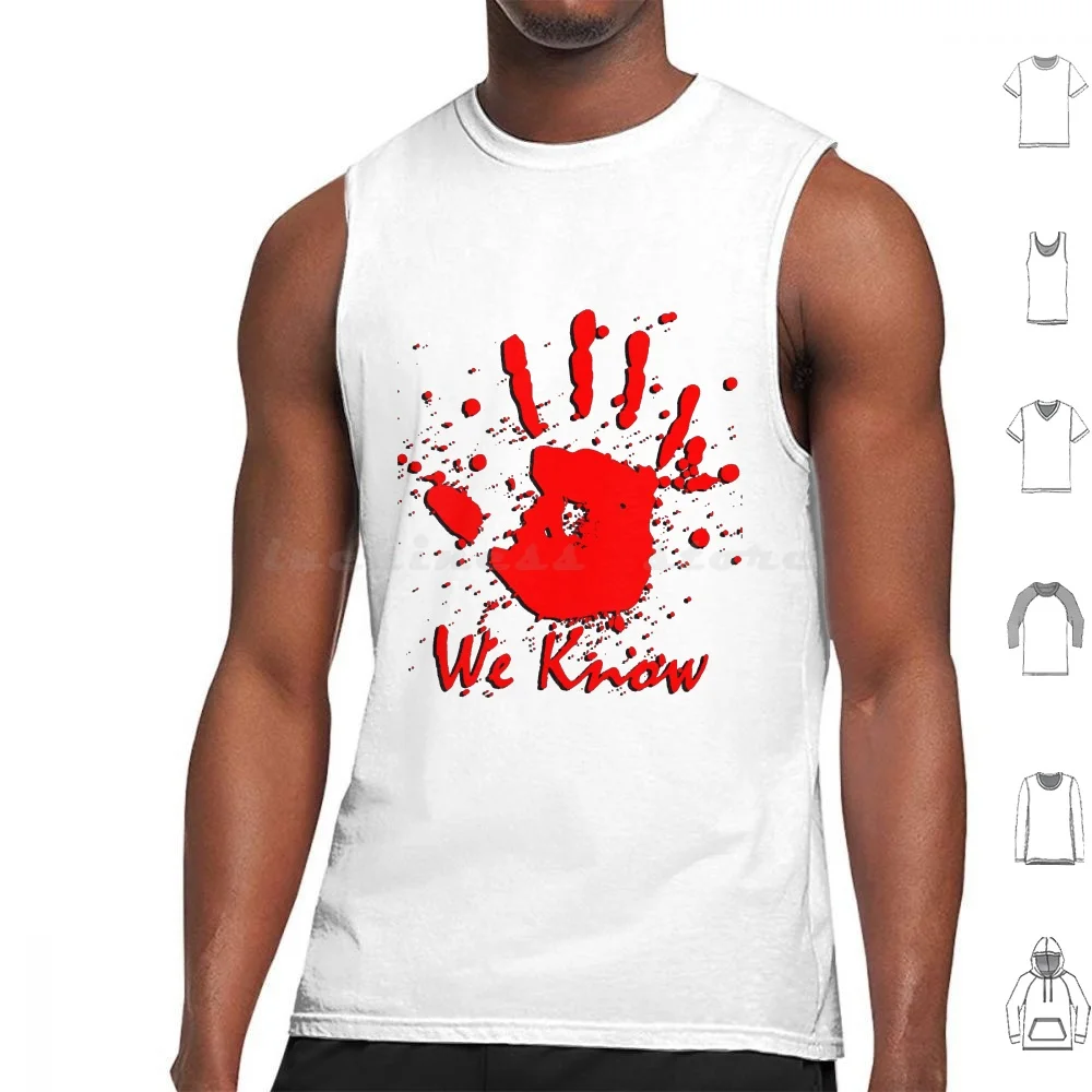 Day Gifts Skyrim Dark Brotherhood We Know Blood Pattern Black Cute Graphic Gift Tank Tops Print Cotton Day Skyrim Dark