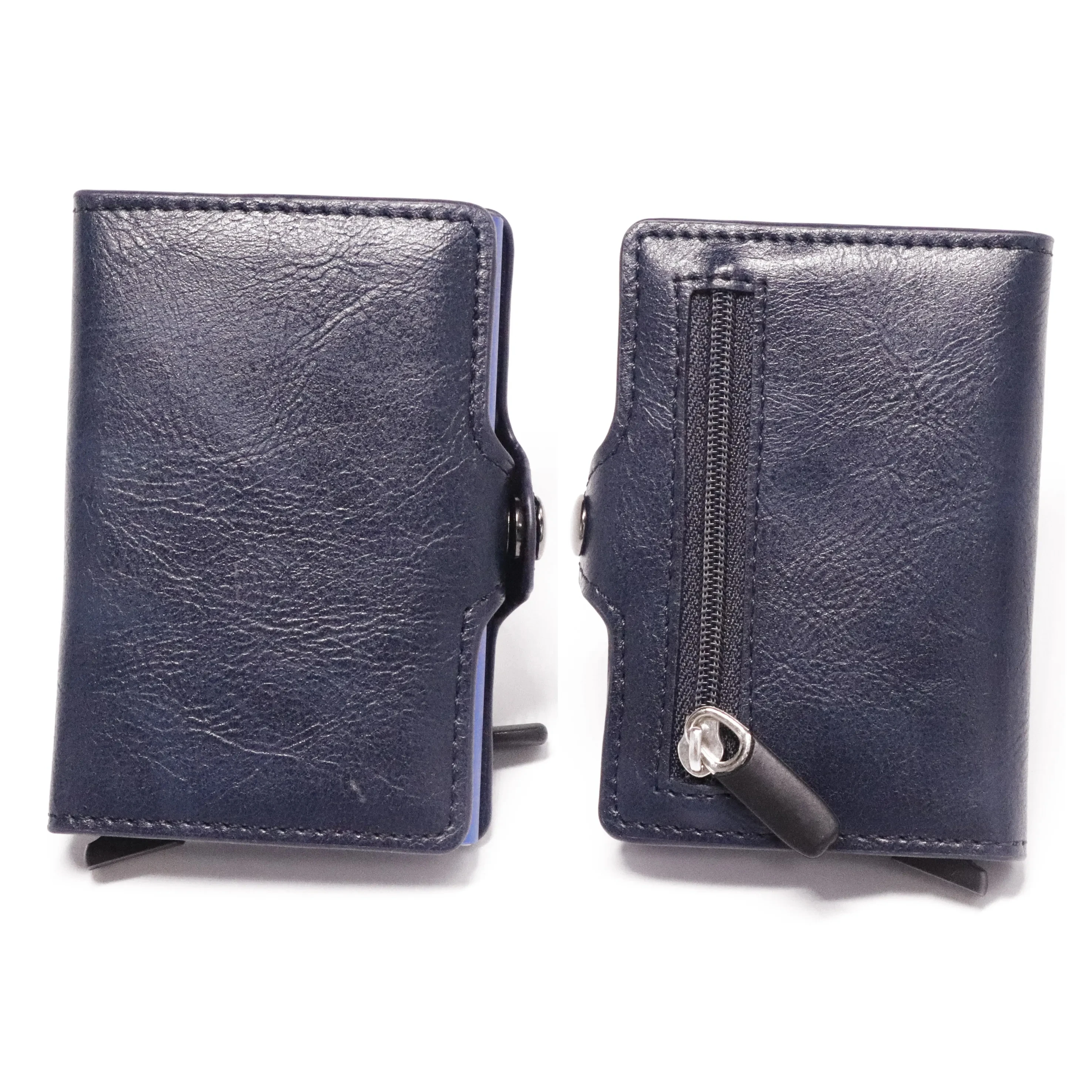 Leathe Card Holder Wallet Mens Business Multifunction Card Bag Ultra Slim RFID Purse Smart Cartera