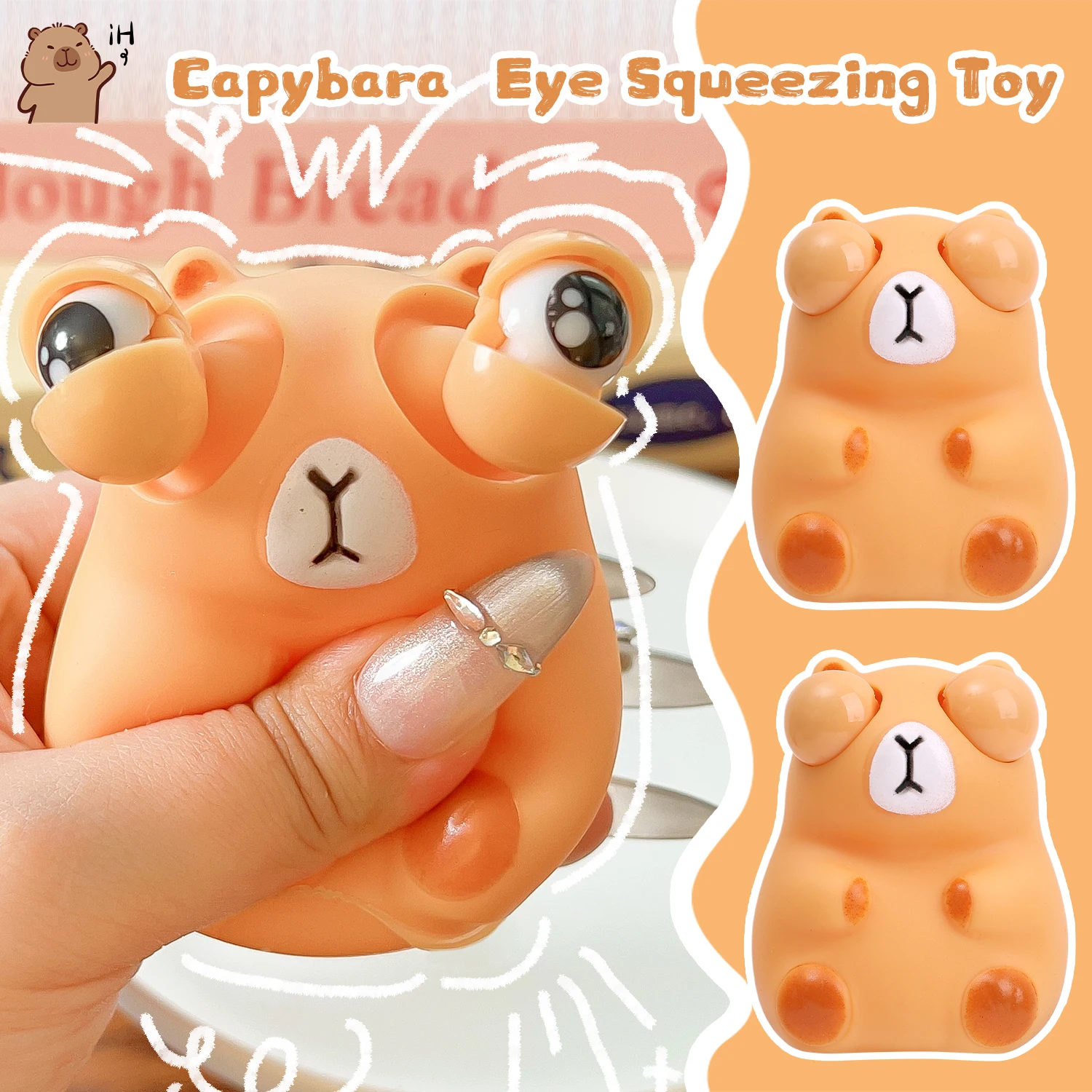Funny Stare Capybara Squeeze Toys Pop Out of The Eyes Pinch Children's Decompression Tricks Toys Children's Pranks Funny Toys