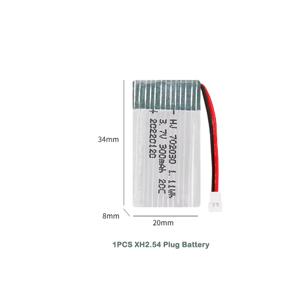 3.7V 300mAh แบตเตอรี่ Lipo อะไหล่สําหรับ RC Drone ของเล่น Quadcopter เฮลิคอปเตอร์แบตเตอรี่อุปกรณ์เสริม